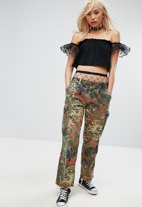 Milk It Vintage cargo trousers in camo print | ASOS Fashion & Beauty Feed