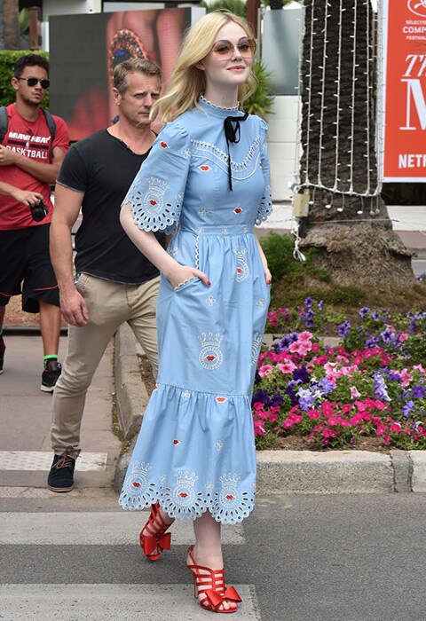 Elle Fanning wearing a broderie anglaise dress | ASOS Fashion & Beauty Feed