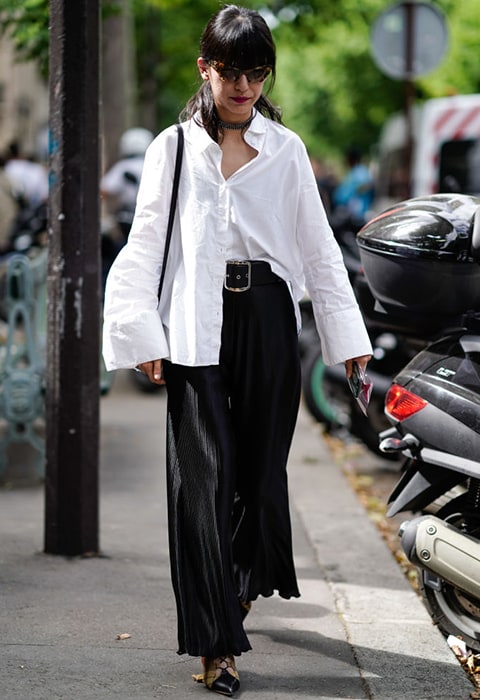 skirt with untucked shirt