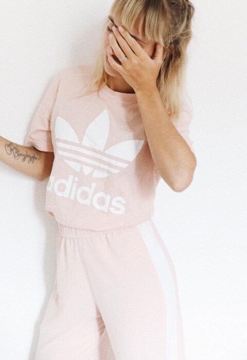 ASOS Astrid wearing baby pink adidas co-ord | ASOS Fashion & Beauty Feed