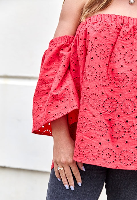 ASOS staff Stella Radeva wearing a broderie anglaise top | ASOS Fashion & Beauty Feed
