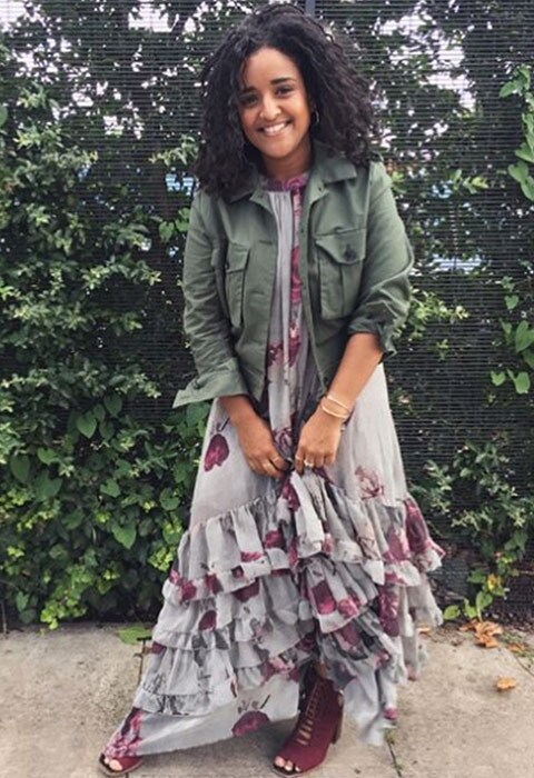 #AsSeenOnMe blogger wearing maxi dress and a Cargo jacket. | ASOS Fashion & Beauty Feed 