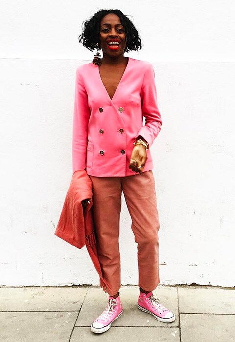 ASOS Insider Debbie wearing a hot pink blazer | ASOS Fashion & Beauty Feed