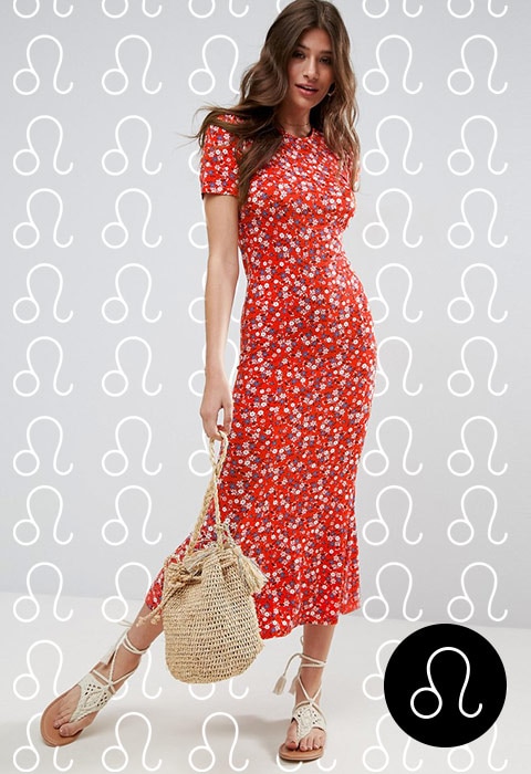 Model wearing red floral print ASOS 'City' maxi tea dress, available at ASOS | ASOS Fashion & Beauty Feed