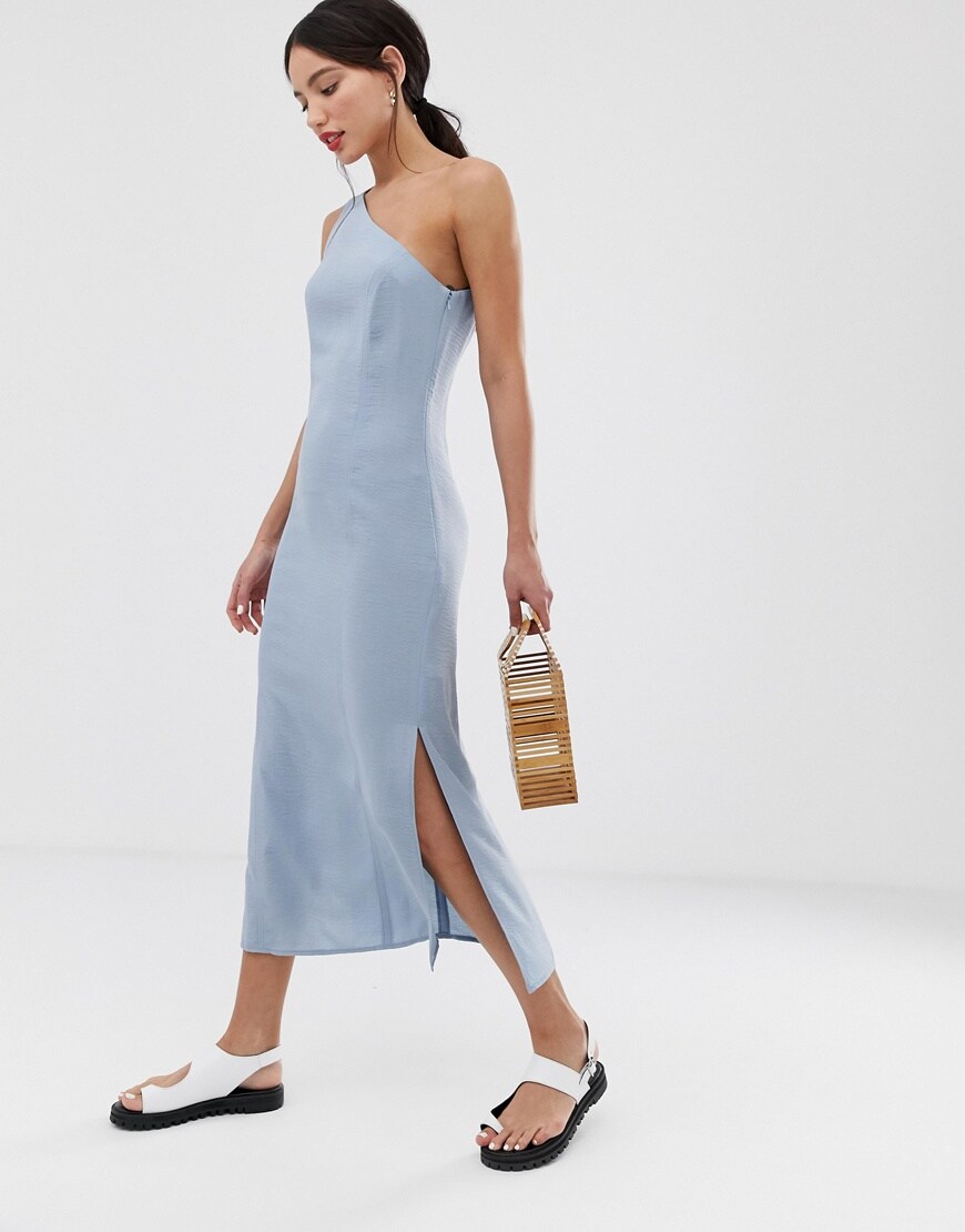 ASOS DESIGN Tall – Midi-Sommerkleid mit One-Shoulder-Träger