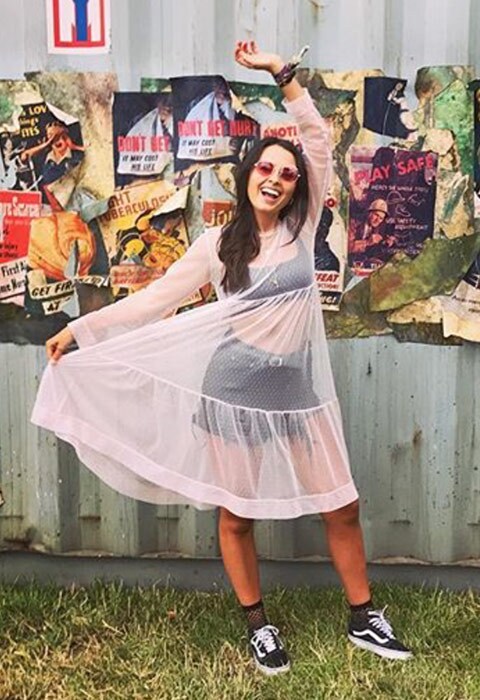 #AsSeenOnMe blogger wearing sheer dress over shorts and a crop top | ASOS Fashion & Beauty Feed
