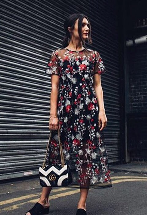 #AsSeenOnMe blogger wearing embroidered sheer dress | ASOS Fashion & Beauty Feed 