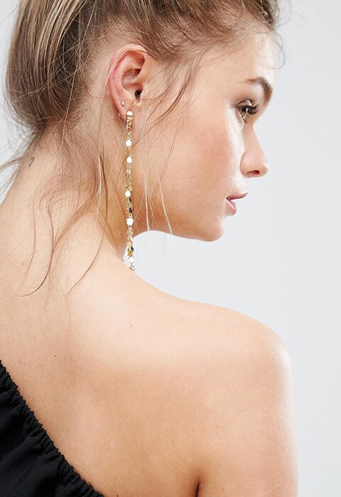 DesignB London Shoulder Duster Statement Earrings, available on ASOS | ASOS Fashion & Beauty Feed