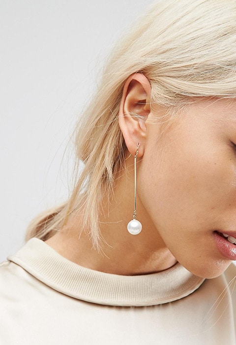 ASOS Bar Pearl Drop Earrings, available on ASOS | ASOS Fashion & Beauty Feed