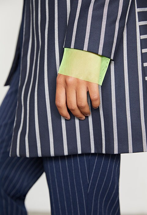 Pinstripe blazer and sheer sleeve | ASOS Fashion & Beauty Feed