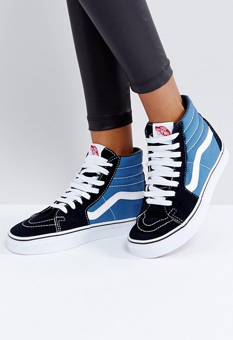 Vans Classic Sk8 Hi Trainers In Blue And Black | ASOS Fashion & Beauty Feed