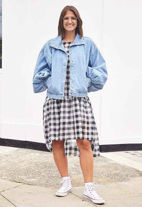 Junior project manager Lottie Selby wears an 80s denim jacket | ASOS Fashion & Beauty Feed