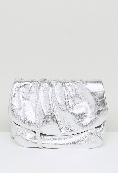 ASOS Metallic Leather Ruched Cross Body Bag | ASOS Fashion & Beauty Feed