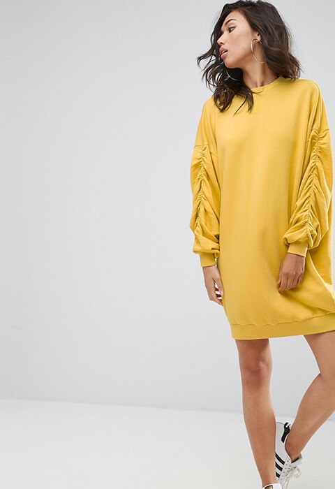 ASOS Sweat Dress With Ruched Sleeves, £32 | ASOS Fashion & Beauty Feed