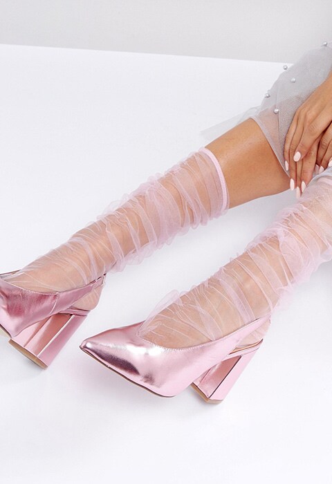 ASOS Mesh Ruched Calf Length Socks, £6 | ASOS Fashion & Beauty Feed