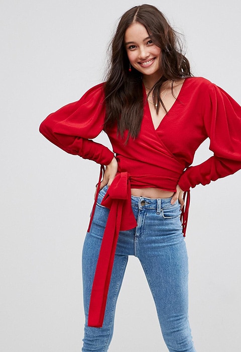 asos obi band wrap blouse