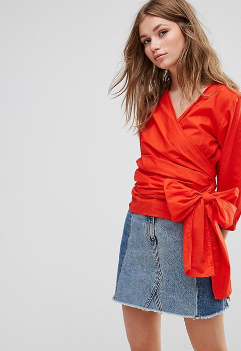 asos obi band wrap blouse