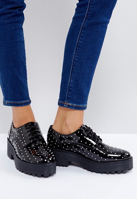 Monki Stud Faux Leather Brogue, available on ASOS | ASOS Fashion & Beauty Feed