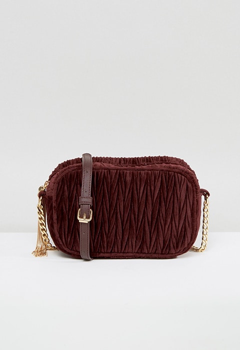 ASOS Quilted Velvet Camera Bag With Tassel, £20 | ASOS Fashion & Beauty Feed