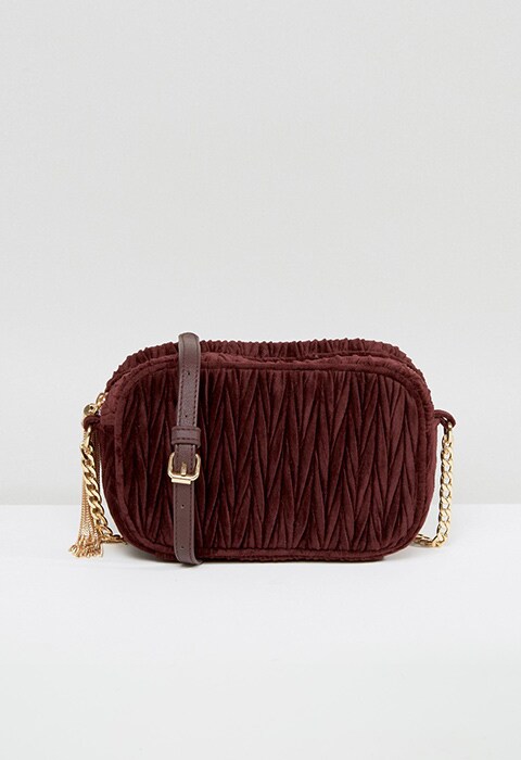 ASOS Quilted Velvet Camera Bag With Tassel, £20 | ASOS Fashion & Beauty Feed