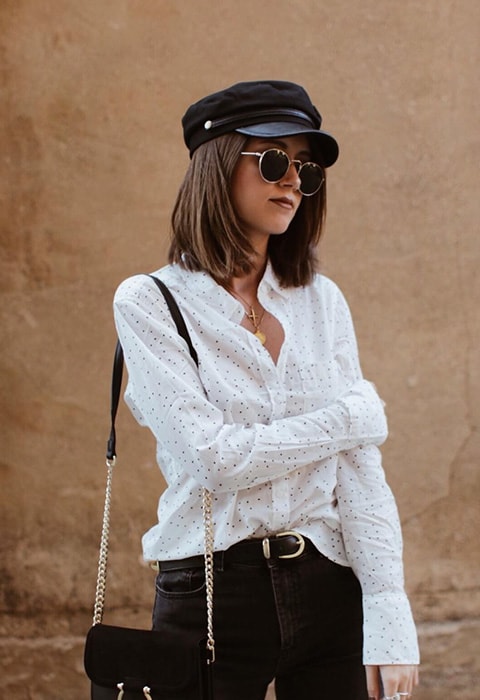 Blogger wearing a polka dot shirt | ASOS Fashion & Beauty Feed