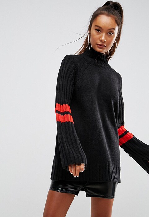 ASOS Tunic Jumper with Contrast Sports Stripe, £28 | ASOS Fashion & Beauty Feed