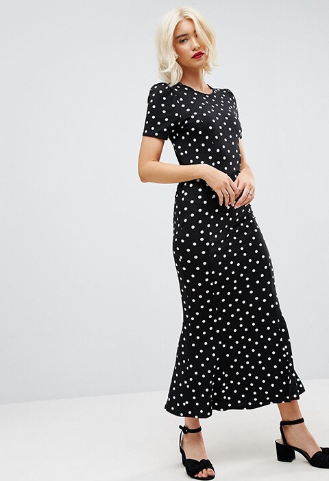 ASOS City Maxi Tea Dress In Polka Dot Print, £30 | ASOS Fashion & Beauty Feed