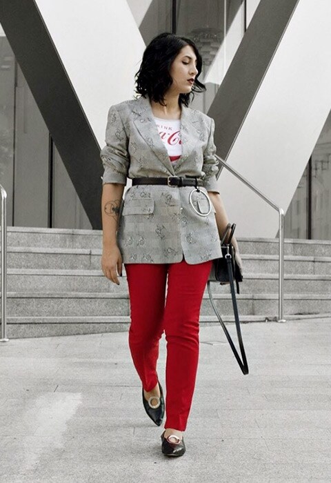 #AsSeenOnMe blogger wearing a belted blazer | ASOS Fashion & Beauty Feed