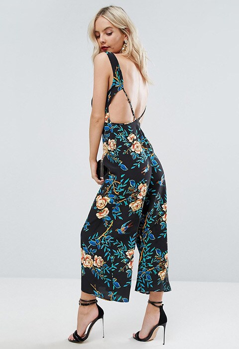 ASOS PETITE Jumpsuit with Cowl Neck in Print, available on ASOS