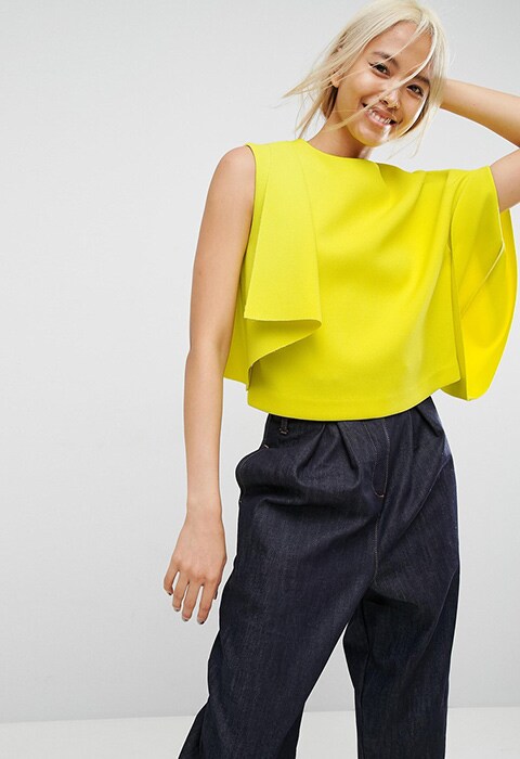 ASOS WHITE Crepe One Shoulder Top With Fold Detail | ASOS Fashion & Beauty Feed