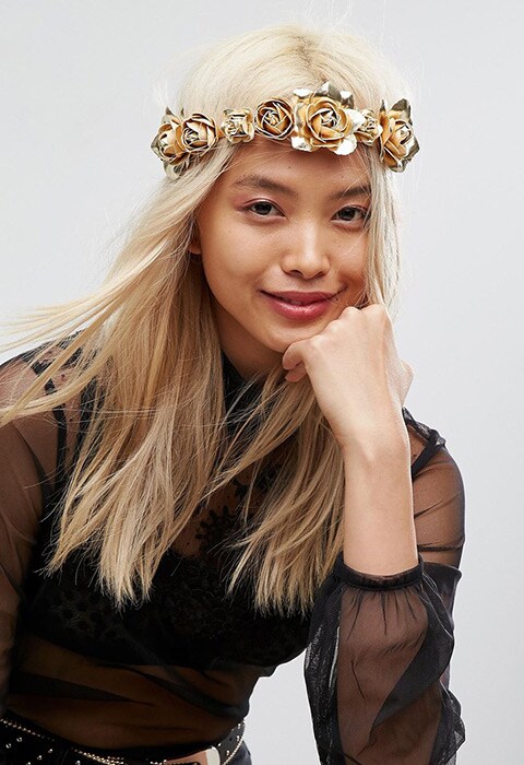 ASOS Gold Flower Hair Garland, available on ASOS  | ASOS Fashion & Beauty Feed