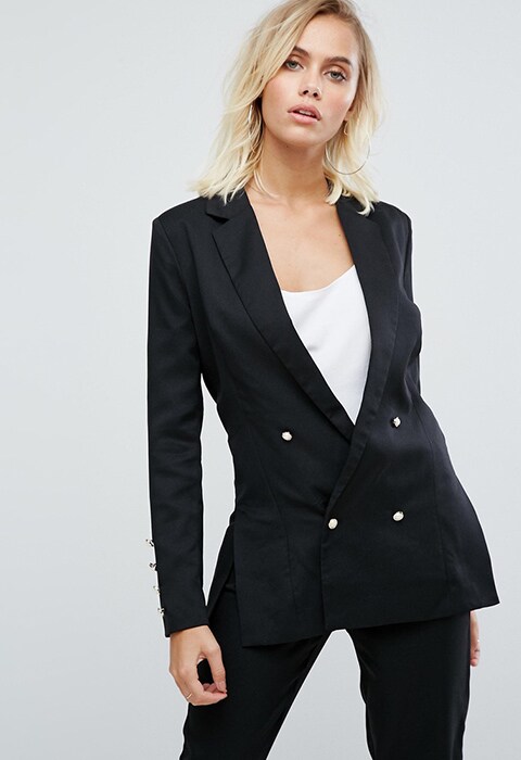 Fashion Union Double Breasted Blazer With Pearl Buttons | ASOS Style Feed