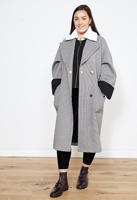 Jessica Mould wearing a check coat | ASOS Style Feed