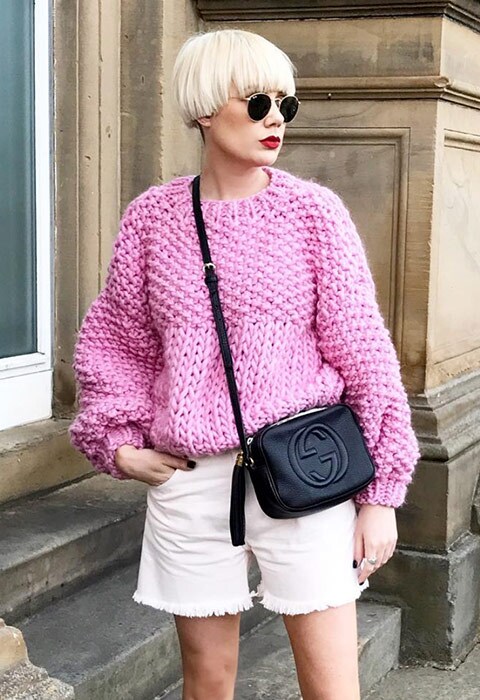 #AsSeenOnMe blogger wearing a pink waffle jumper | ASOS Style Feed