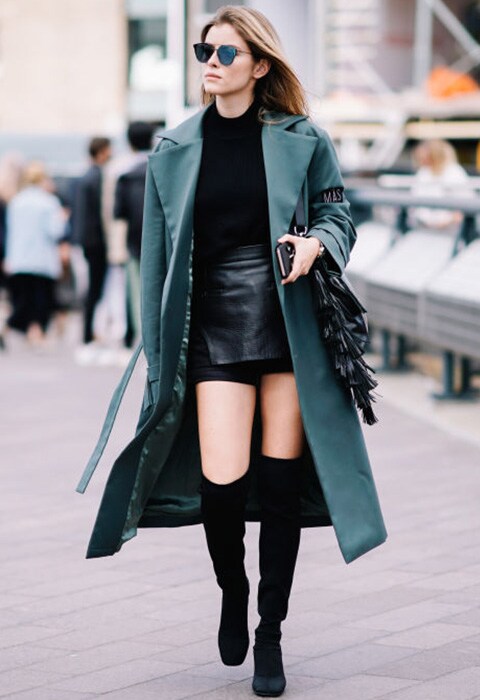 Blogger wearing heeled over the knee boots | ASOS Style Feed