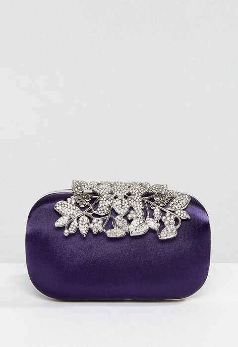 Purple clutch bag
