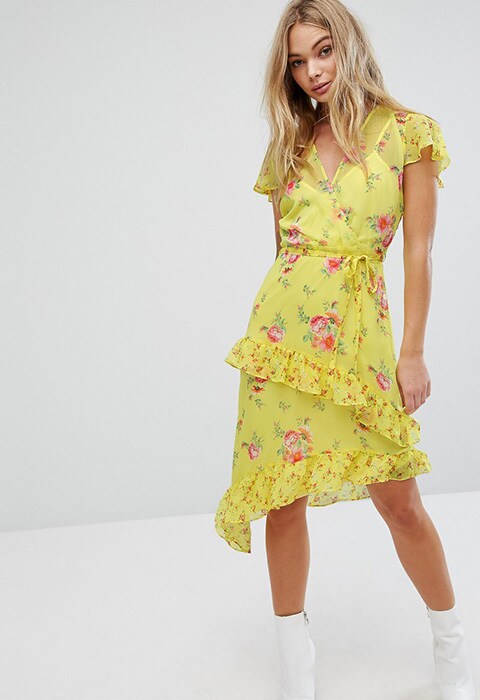 Miss Selfridge Floral Printed Asymetric Dress, available on ASOS