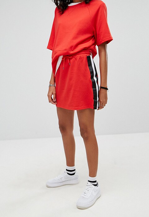 Noisy May Jersey Skirt With Stripe, available on ASOS