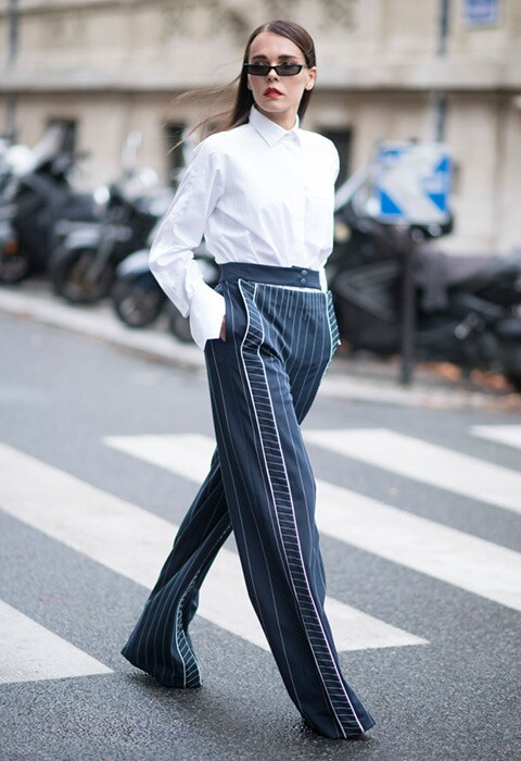 Evangelie Smyrniotaki wearing a shirt and trousers combo | ASOS Style Feed
