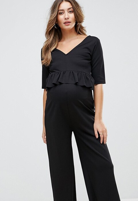 GeBe Maternity Nursing Jumpsuit With Soft Peplum, available on ASOS