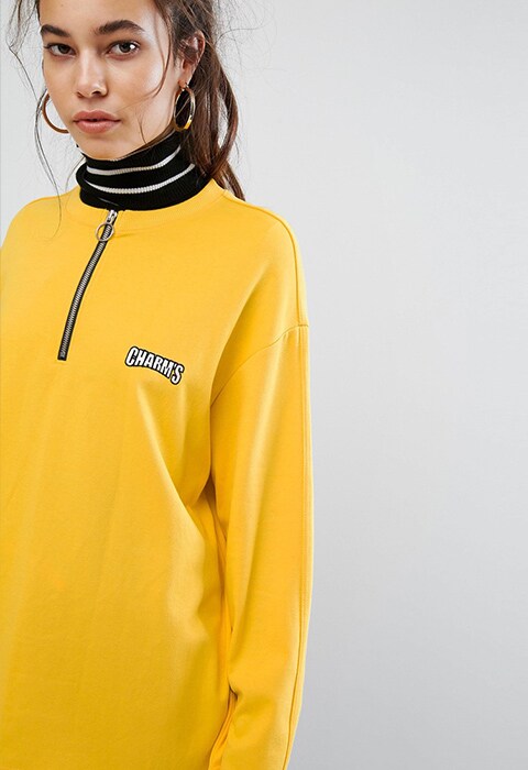 Yellow half zip sweatshirt by Charm's | ASOS Fashion & Beauty Feed