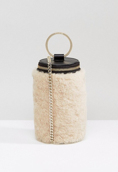 Whistles Shearling Cylindrical Ring Bag | ASOS Style Feed