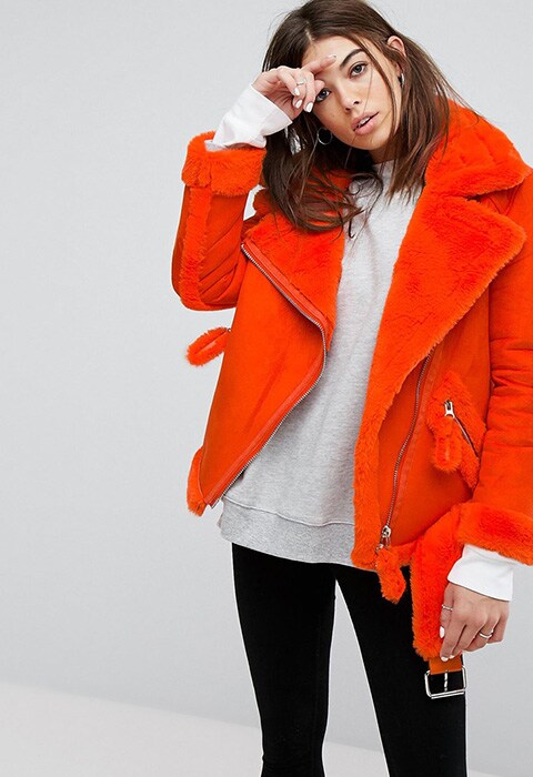 Story Of Lola Oversized Aviator Coat With Faux Shearling Lining | ASOS Style Feed
