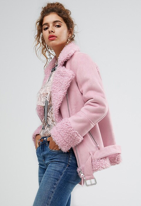 H! By Henry Holland Oversized Faux Shearling Jacket | ASOS Style Feed