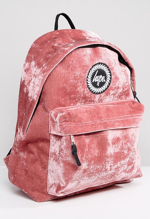 Hype Exclusive Dusky Pink Velvet Backpack