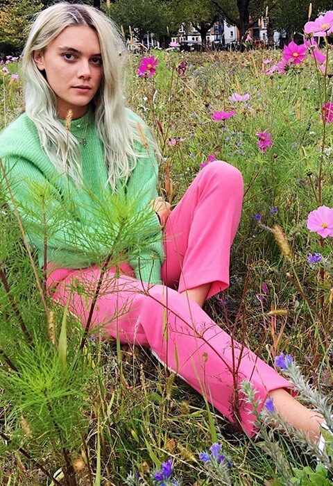 ASOS Insider Olive wearing lime knitwear and bright pink trousers | ASOS Fashion & Beauty Feed 