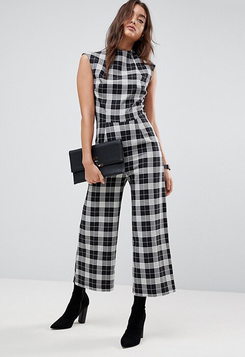 asos plaid jumpsuit