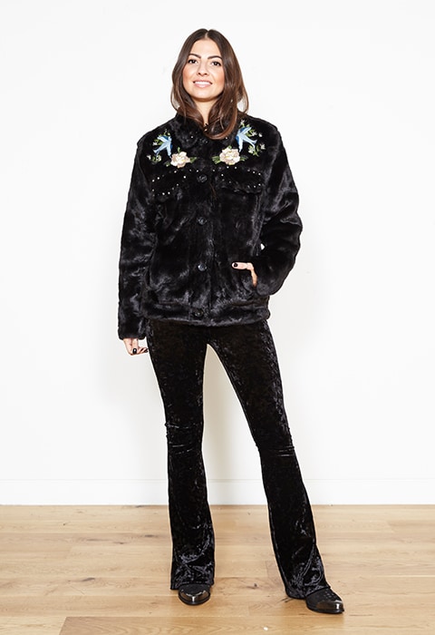 Laura Shehata wearing a western fur jacket | ASOS Style Feed