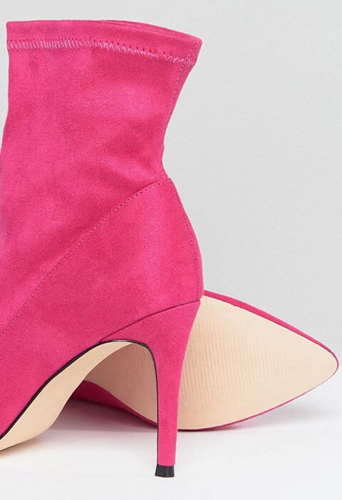 Faith Bow Hot Pink Suede Sock Boots £59 from ASOS