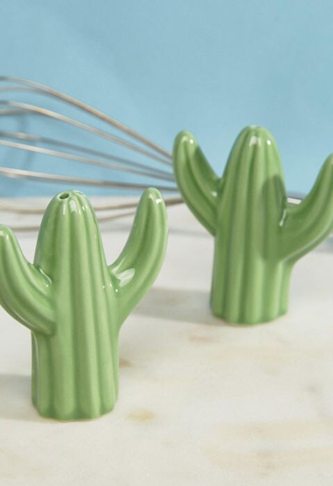 Salero y pimentero con diseño de cactus de Sass & Belle. Un regalo que va a sorprender a tu amigo invisible. Un detalle imprescindible para estas fiestas. OI2017